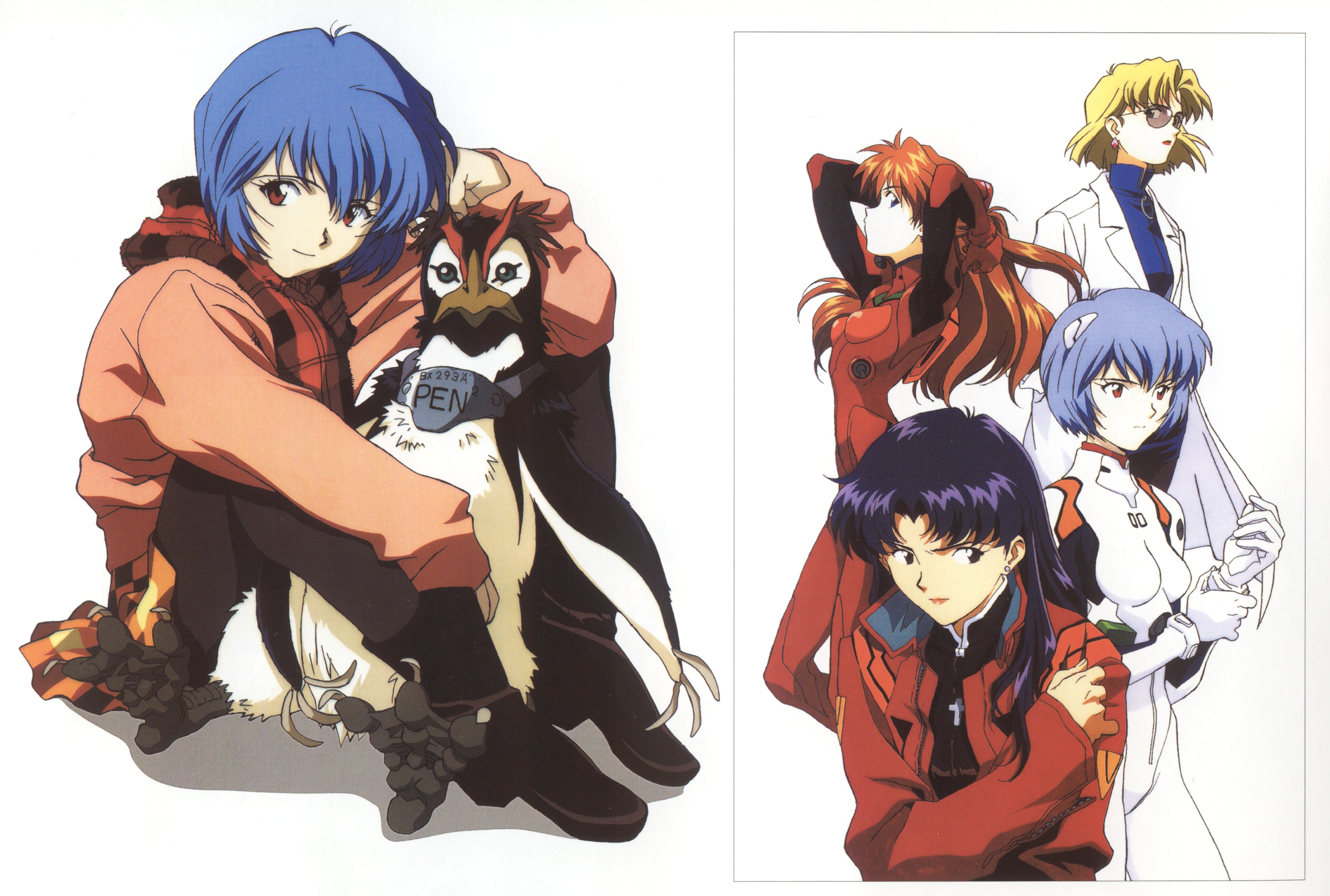 Neon Genesis Evangelion Akagi Ritsuko Ayanami Rei Katsuragi Misato Pen Pen Souryuu Asuka Langley 7536